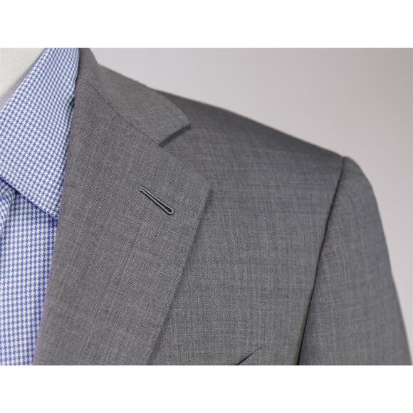 Knot Standard Custom Made Gray 2-Btn Super 130's Wool Blazer Jacket 38R - Picture 4 of 11
